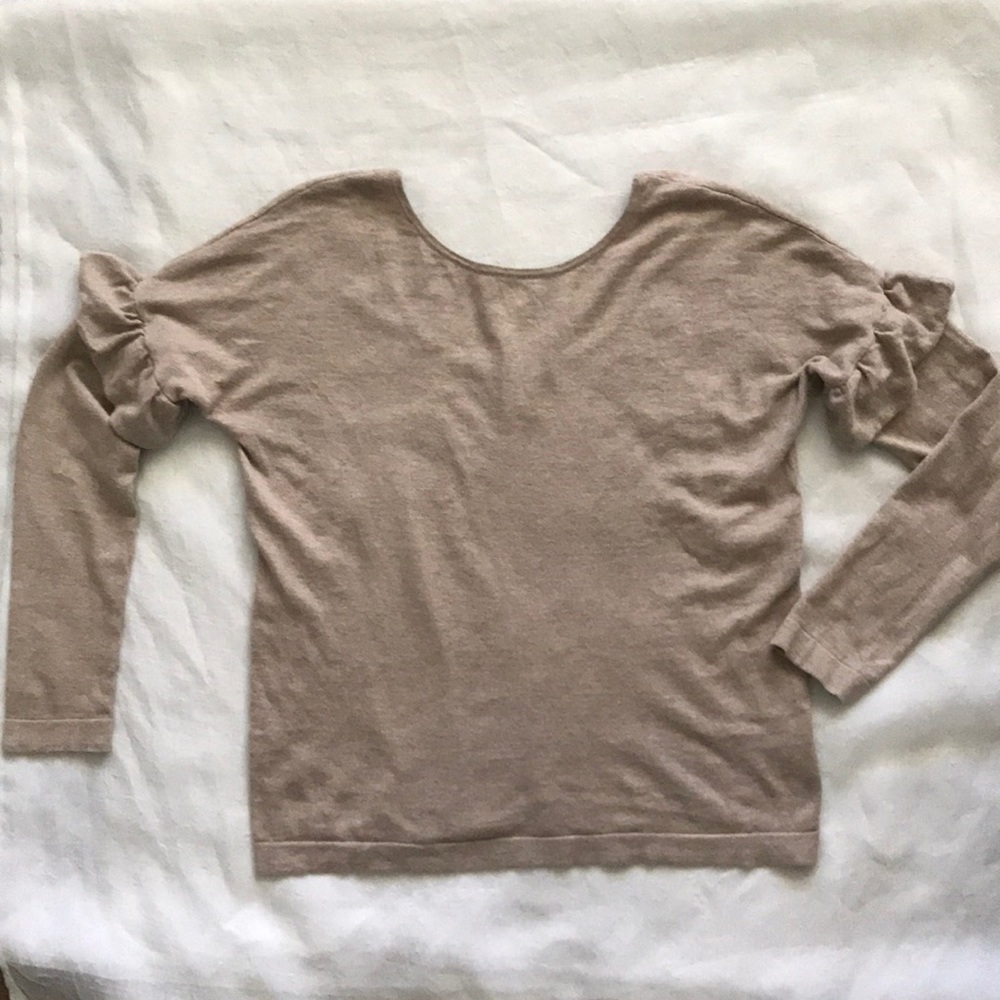Ruffle sleeve sweater